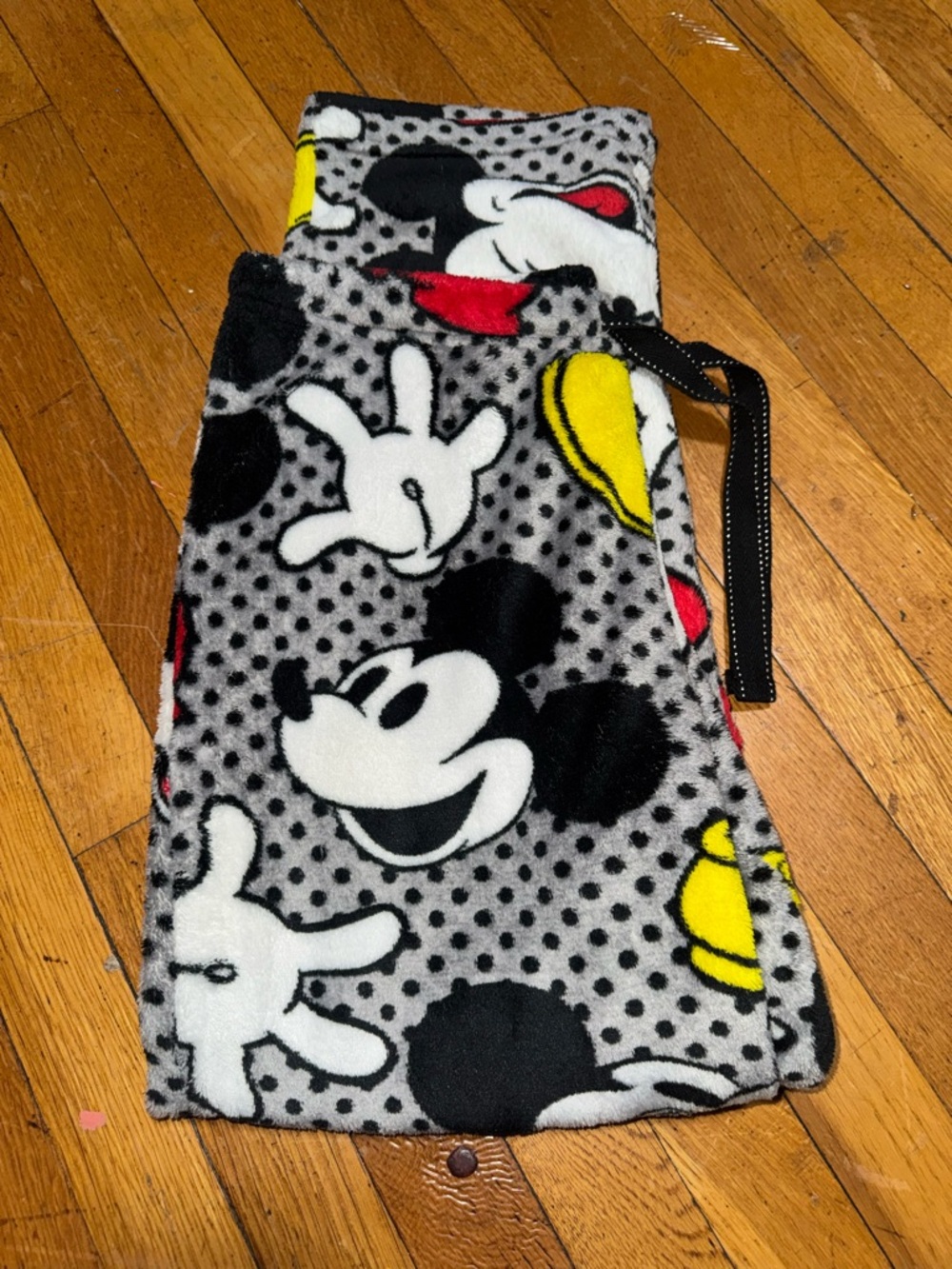 DISNEY Mickey Mouse Soft Plush Fleece Pajama Lounge Pants Sz Small (4-6)